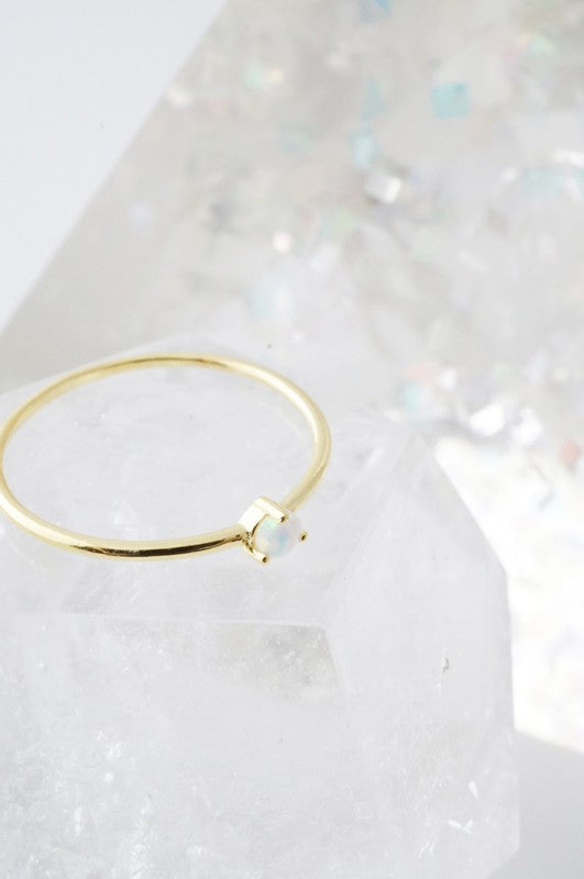 Opal Orb Crystal Ring