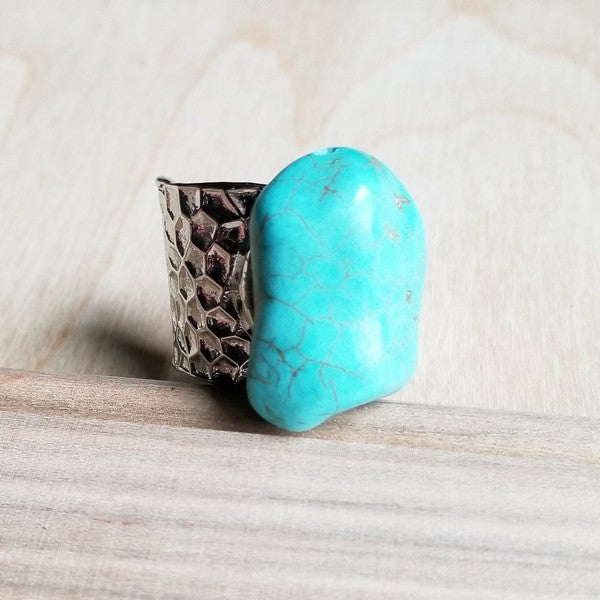 Turquoise Chunk on Ring