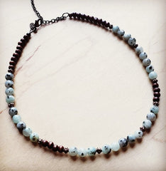 African Turquoise Choker Necklace 230f