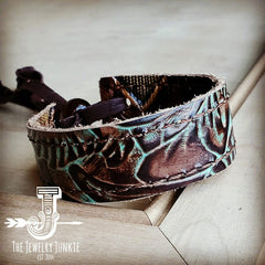 Narrow Reversible Cuff in Brown Floral 001g