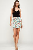 Floral Printed Cotton Mini Skirt