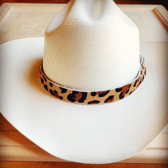 Leopard Hair-On-Hide Leather Hat Band