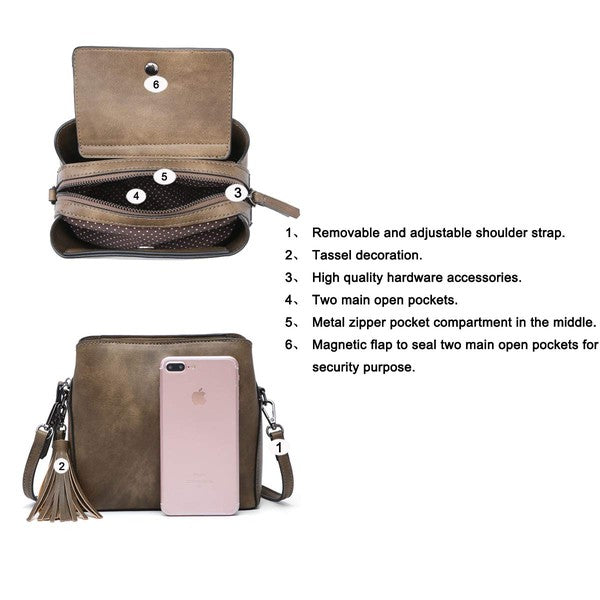 Mini Shoulder Bag with multipockets
