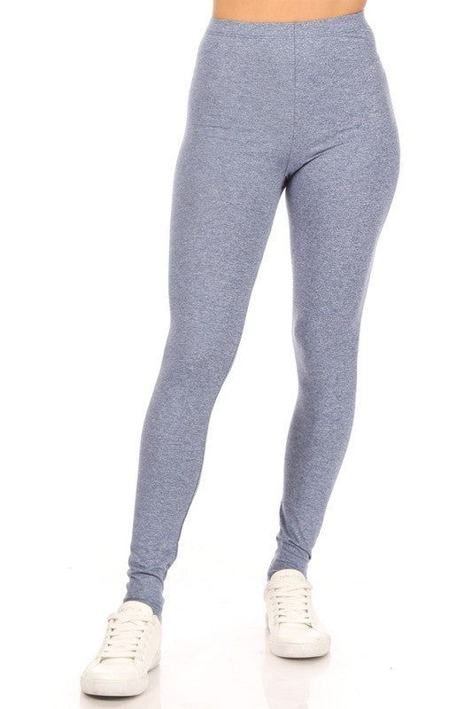 Solid high rise fitted leggings