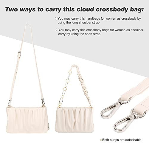 Small Ruched Bag for Women Soft cloudy purse
