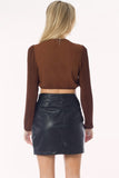 Tie Front Cropped Blouse