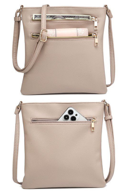 Fashion Zip Pocket Crossbody Bag