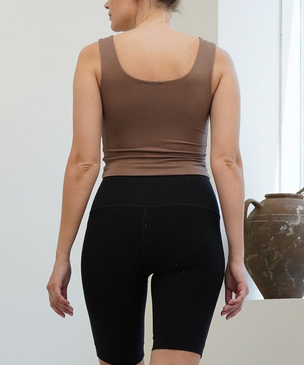 BAMBOO DOUBLE LAYER CROP TANK