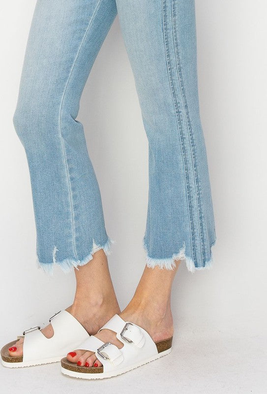 HIGH RISE CROP FLARE JEANS