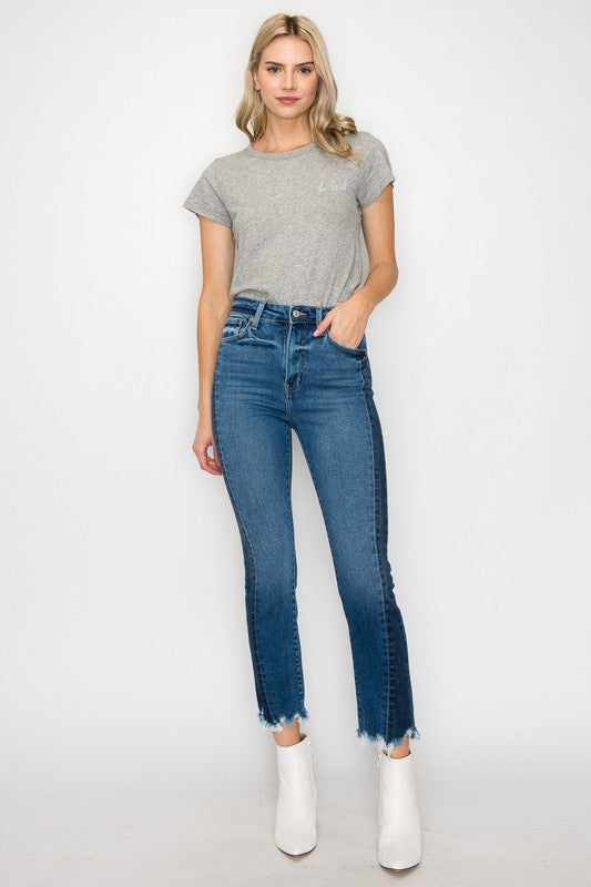 PLUS SIZE - HIGH RISE SLIM STRAIGHT JEANS
