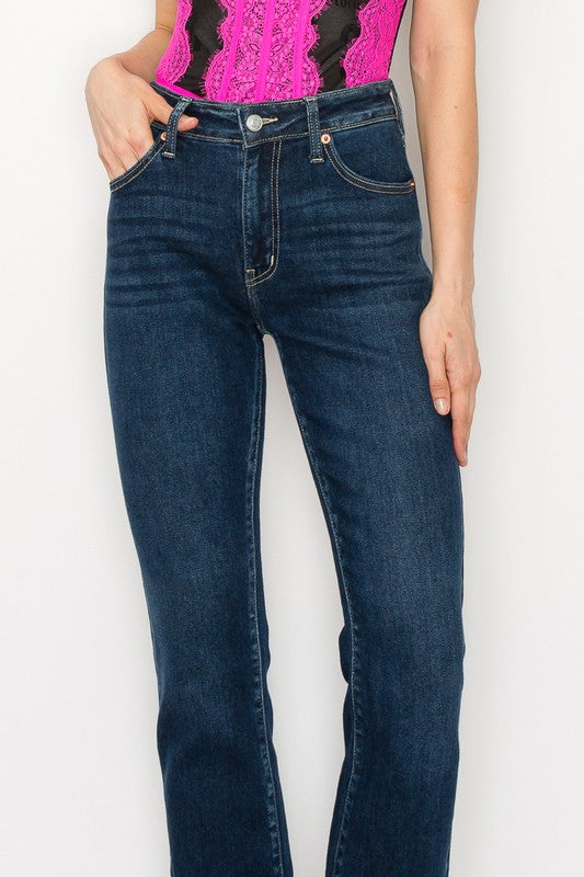 PLUS SIZE - HIGH RISE SKINNY BOOTCUT JEANS