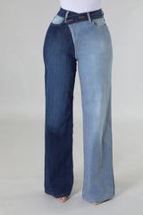 Asymmetrical Pin Stripe Jean