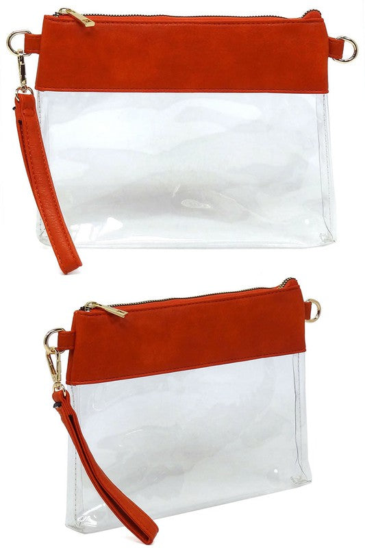 Fashion See Thru Transparent Clutch Crossbody Bag