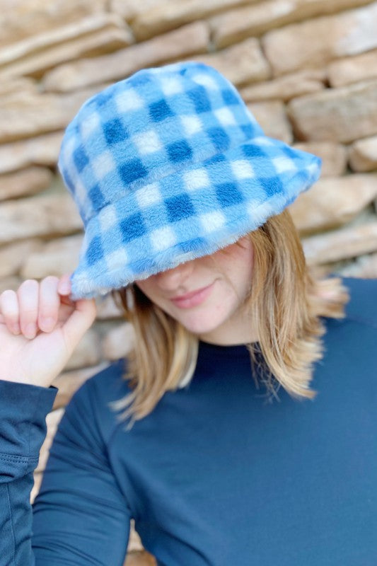 Super Cozy Checkered Bucket Hat
