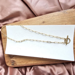 Luxe Gold Paperclip Chain Necklace - 18in