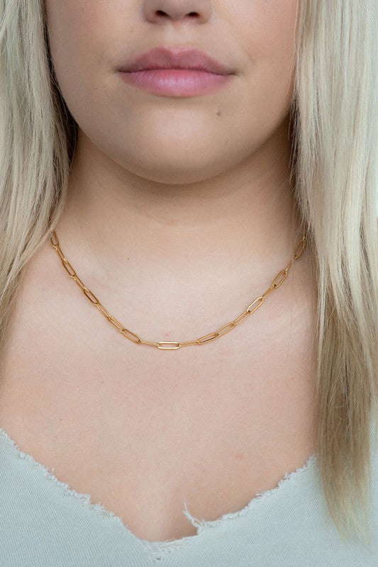 Luxe Paperclip Chain Necklace 20in