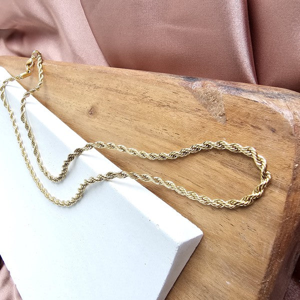 Luxe Gold Rope Chain Necklace  - 16in