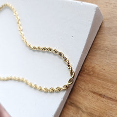 Luxe Gold Rope Chain Necklace  - 16in