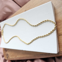 Luxe Gold Rope Chain Necklace - 20in