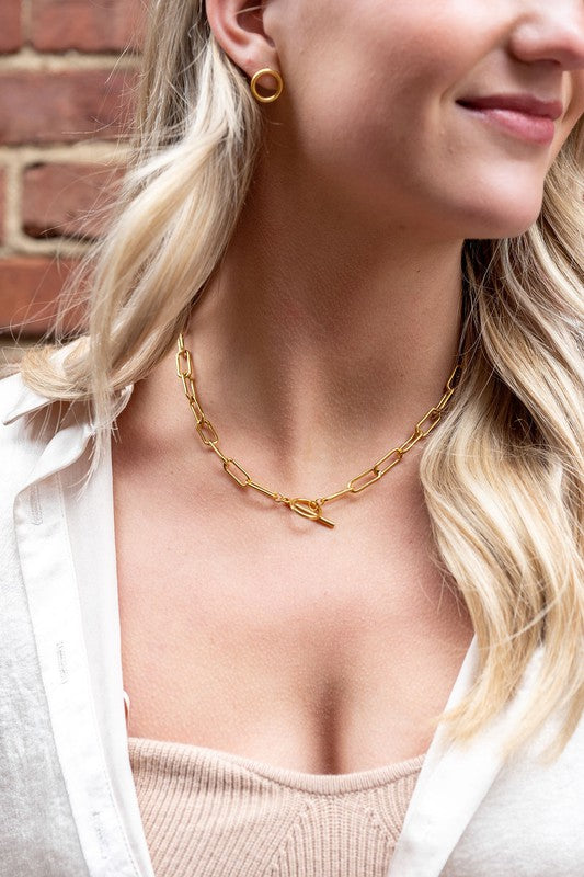 Luxe Gold Chunky Paperclip Chain Necklace - 20in