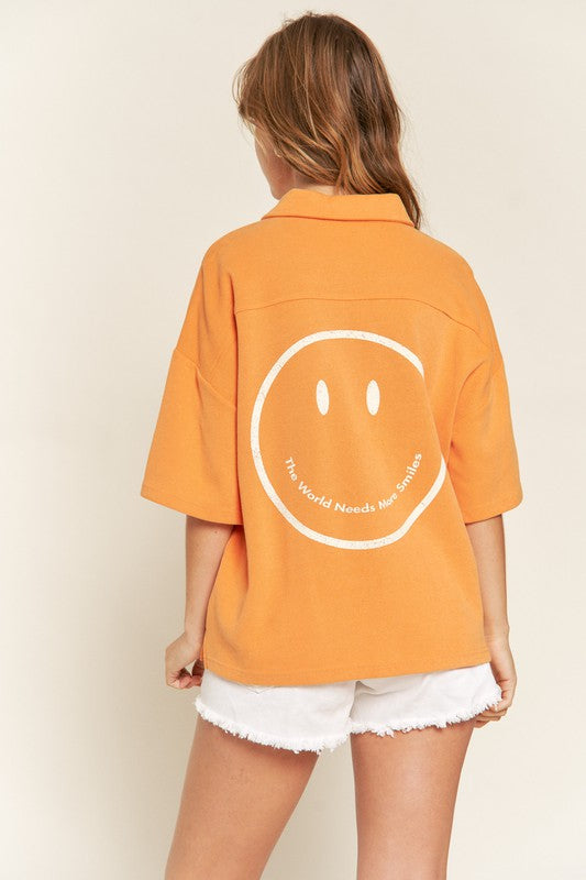 SMILE FACE BACK SHIRTS TOP