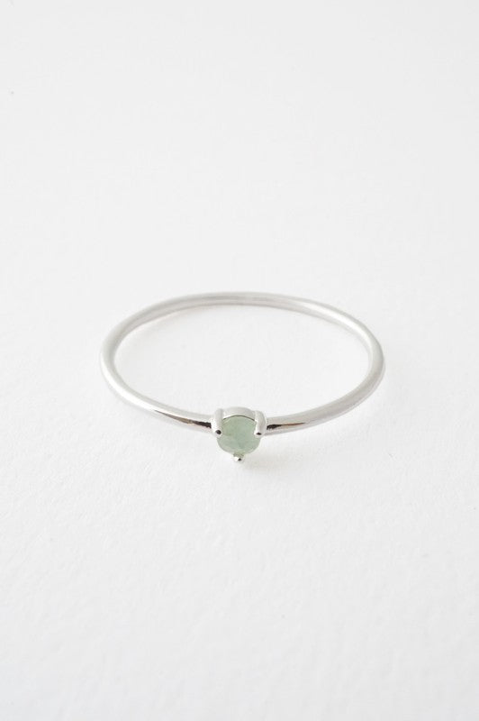 Jade Solitaire Crystal Orb Ring