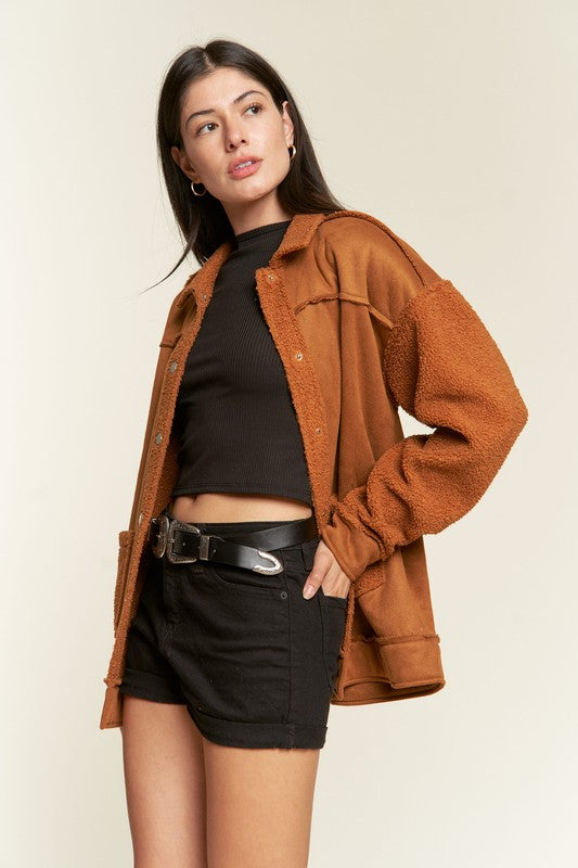 FAUX FUR AND SUEDE JACKET JJO5028P