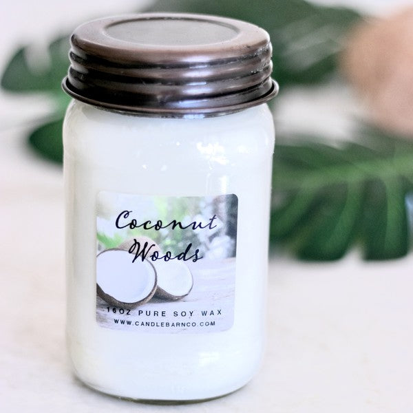 Coconut Woods 16oz Mason Pure Soy Candle