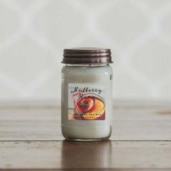 Mulberry Wine 16oz Mason Pure Soy Candle