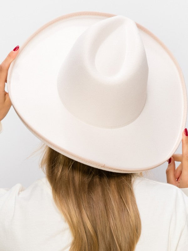 Vegan Felt Panama Upturned Brim HAT FOR WOMEN