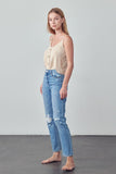 HIGH RISE ANKLE STRAIGHT JEANS