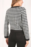 Black check knitted jacket