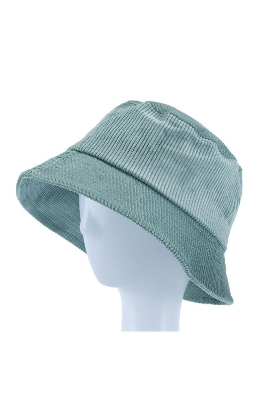 Woman Solid Color Corduroy Bucket Hat