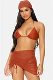 Ruched Mesh Cover Up Skirt