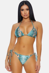 Turquoise Snake Two Piece Swimsuit
