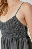 SMOCKED FLARE BOTTOM KNIT CAMI TOP