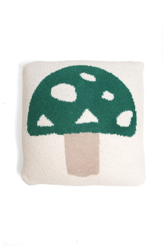 Luxury Soft Mushroom Print Cushion Cover
