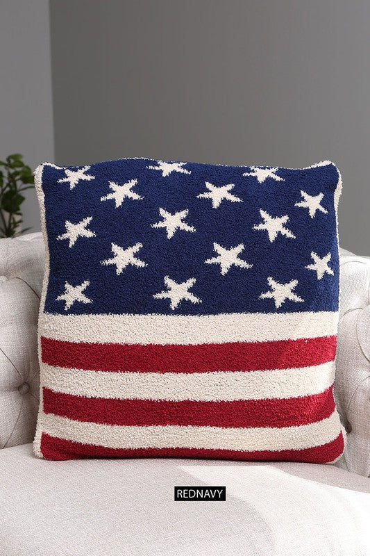 Luxury Soft American Flag Print Cushion Cover