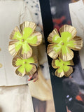 Vintage style yellow flower dangle stud earring