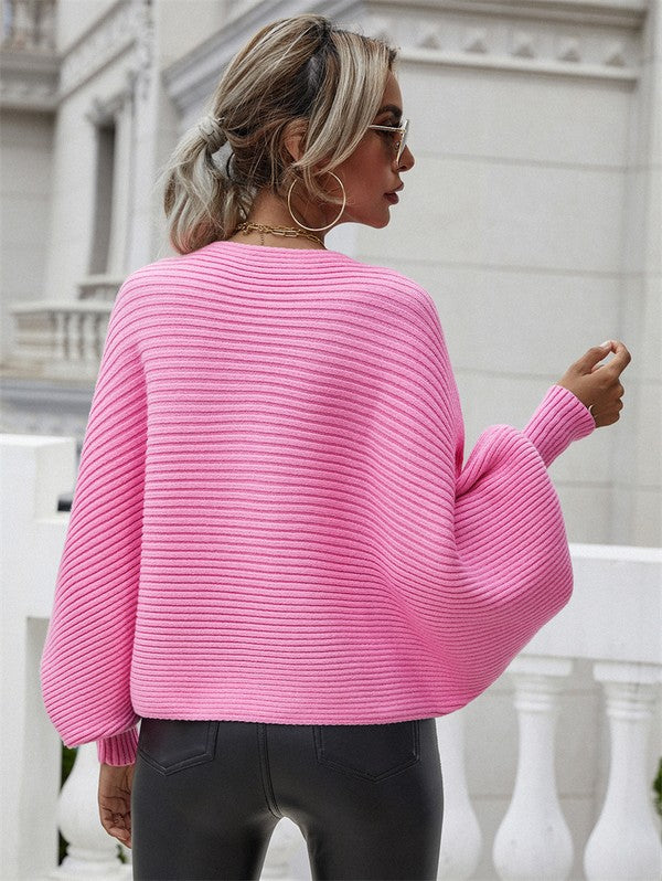 Women's Long Sleeve Flayaway Sleeve Sweater