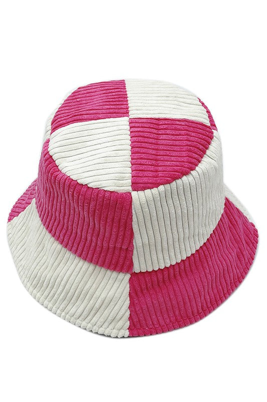 Color-Block Corduroy Bucket Hat