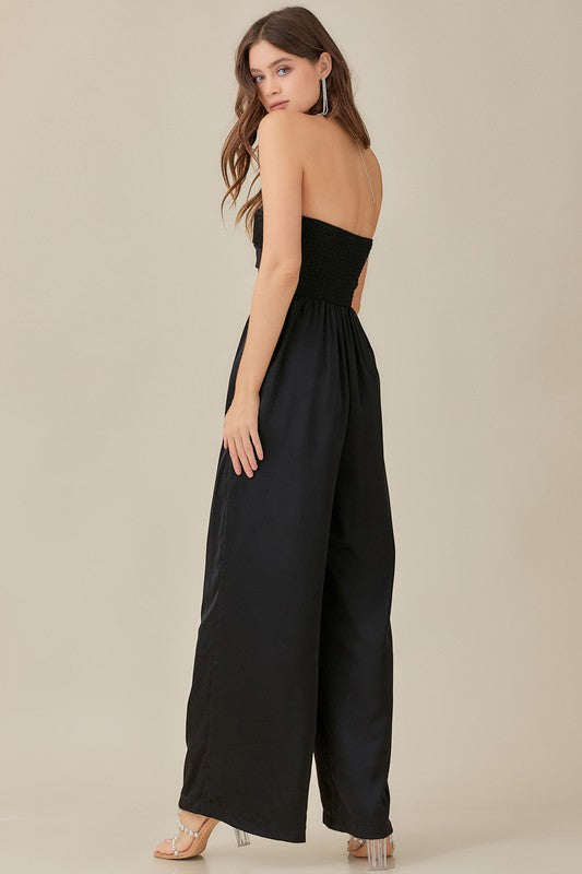 OVERLAPPING TOP DETAILED JUMPSUIT