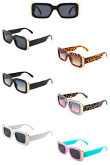 Rectangle Narrow Fashion Tinted Square Sunglasses