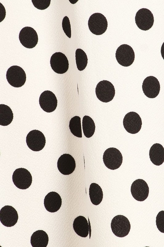Polka dot print, knee length skirt