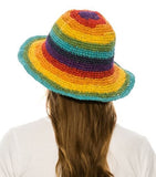 HEMP CROCHET RAINBOW HAT
