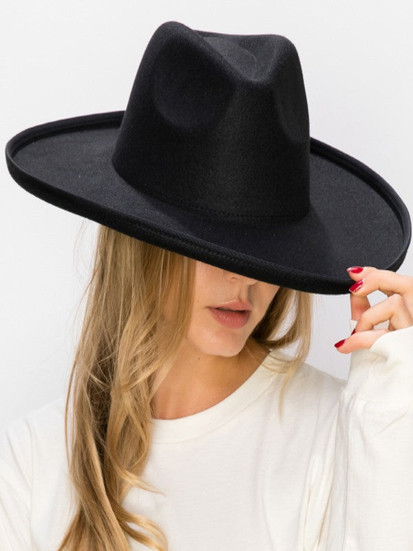 Vegan Felt Panama Upturned Brim Hat for Women Camel / One Size