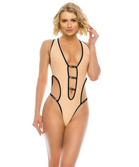 SEXY CUT OUT ONE PEICE TWO TONE SWIMSUIT