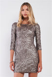 Sequin Embroidery Fitted Mini Dress